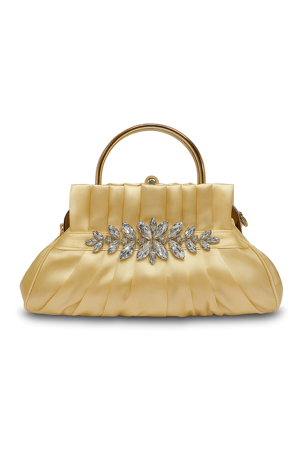 Jessica Timeless Classic - Pochette satinée avec strass - Dorée