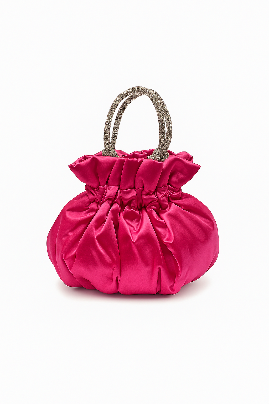 Michelle Moon - Sac bourse effet satin et strass - Fuchsia