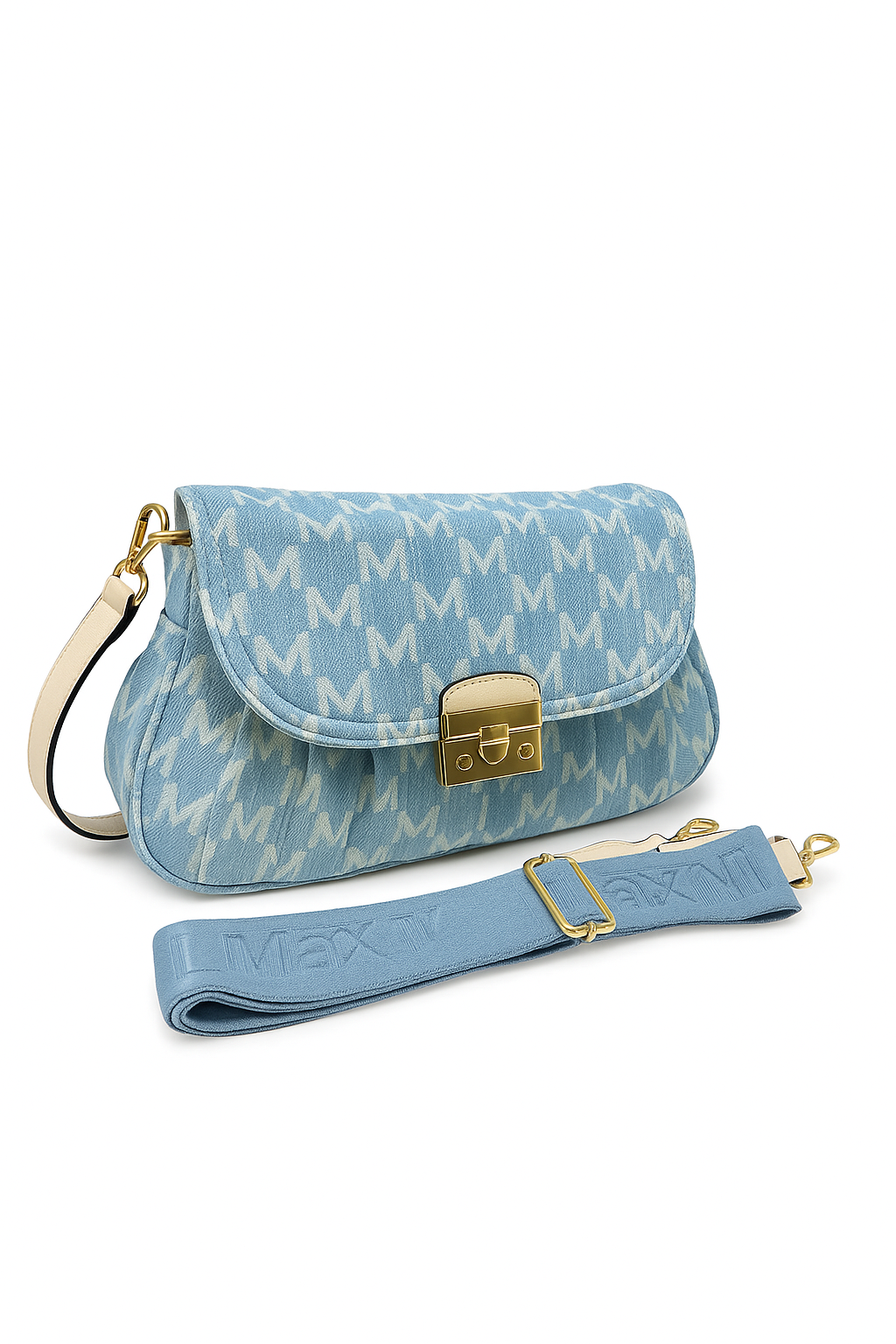 MaxFly - Sac à main imprimé - Bleu clair