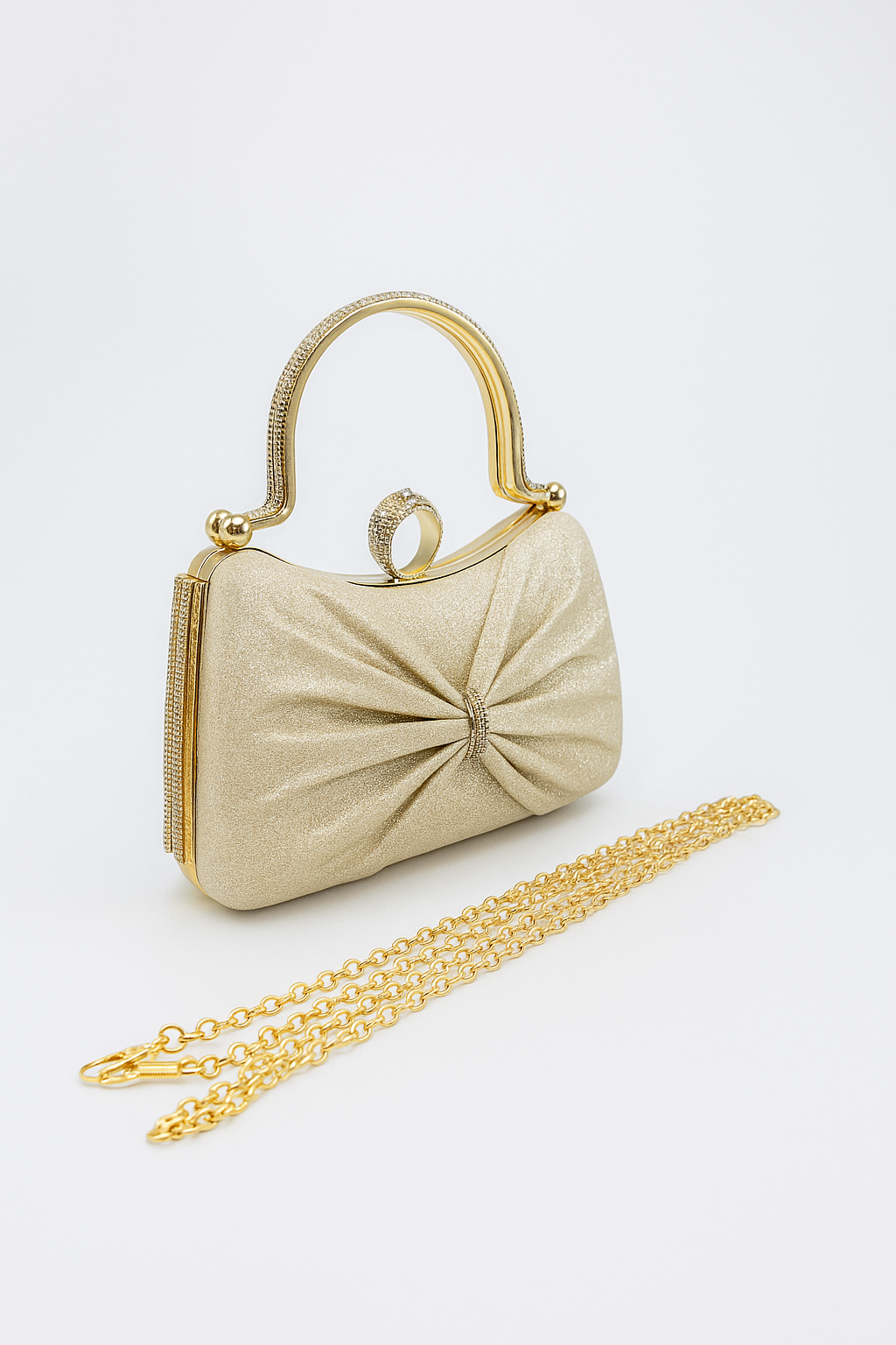 Michelle Moon - Sac minaudière paillette et strass - Doré