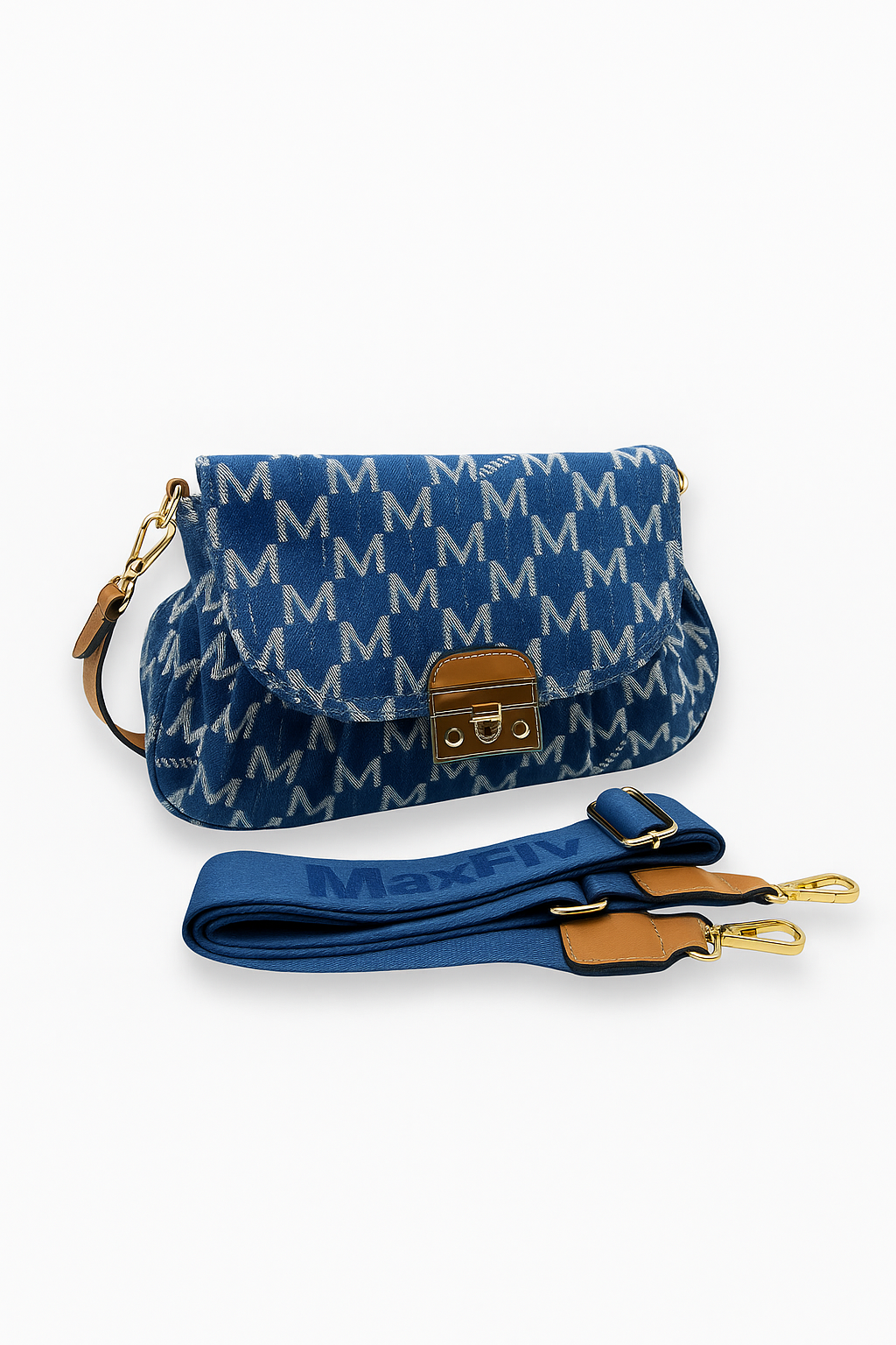 MaxFly - Sac à main imprimé - Bleu marine