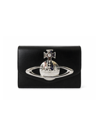 Black pouch with a shoulder strap and a belt