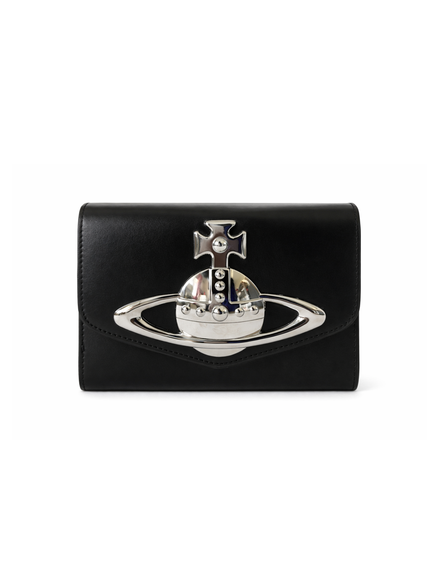 Black pouch with a shoulder strap and a belt