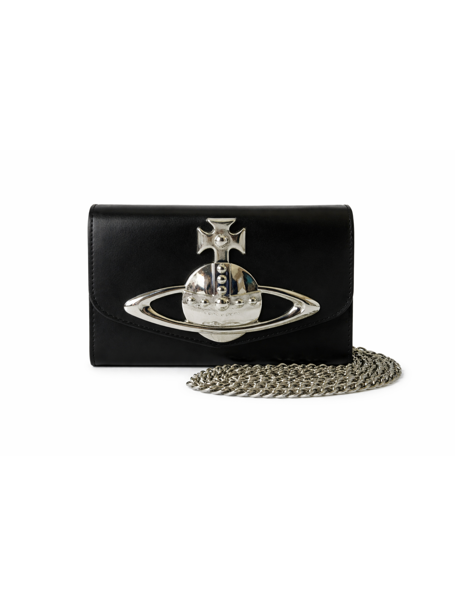 Black pouch with a shoulder strap and a belt