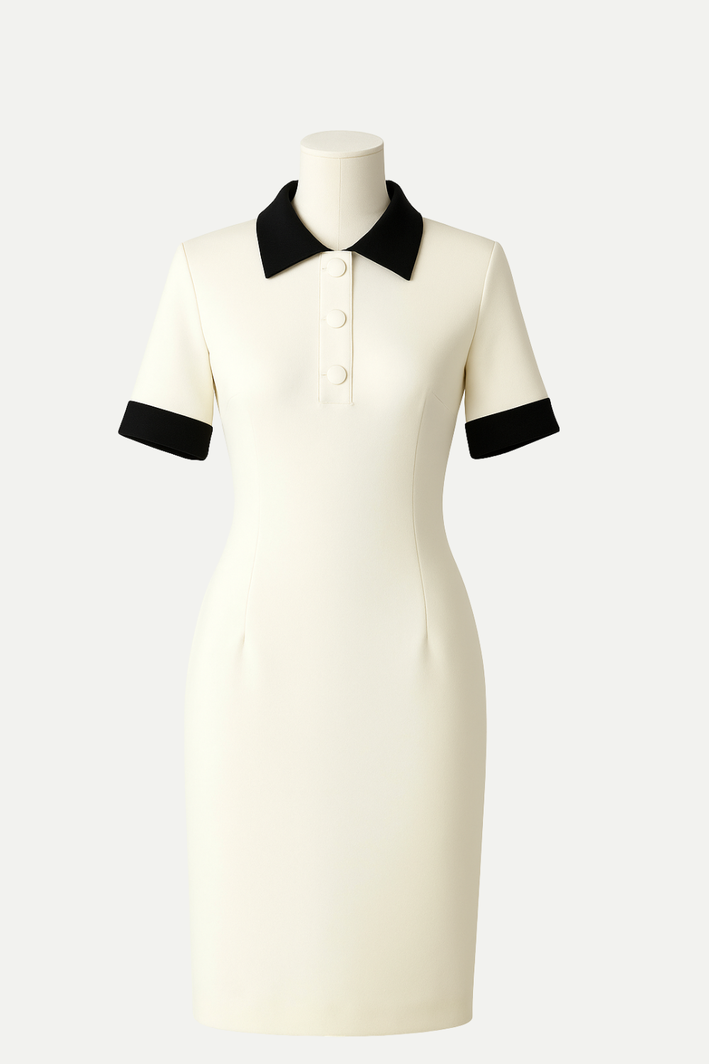 Sendrom - Robe blanche, détails en noir