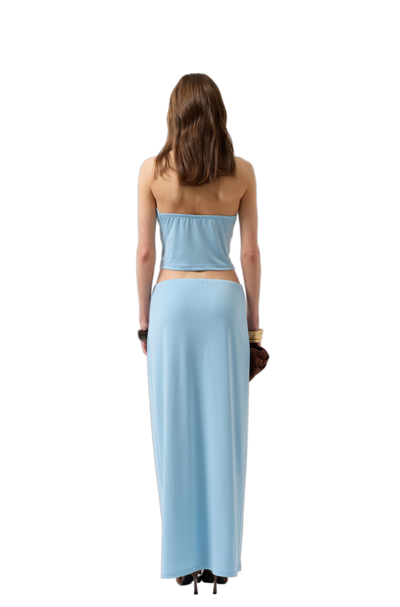 Moda Negra - Top con Cuello Desmontable - Azul