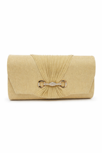 Michelle Moon - Gold Glitter Flap Clutch