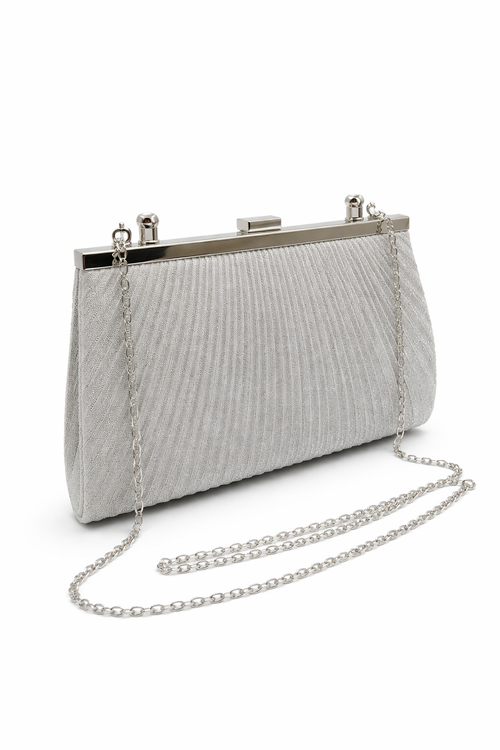 Jessica - Pochette de soirée couleur argentée