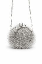 Michelle Moon - Round Feather-Effect Minaudière Bag