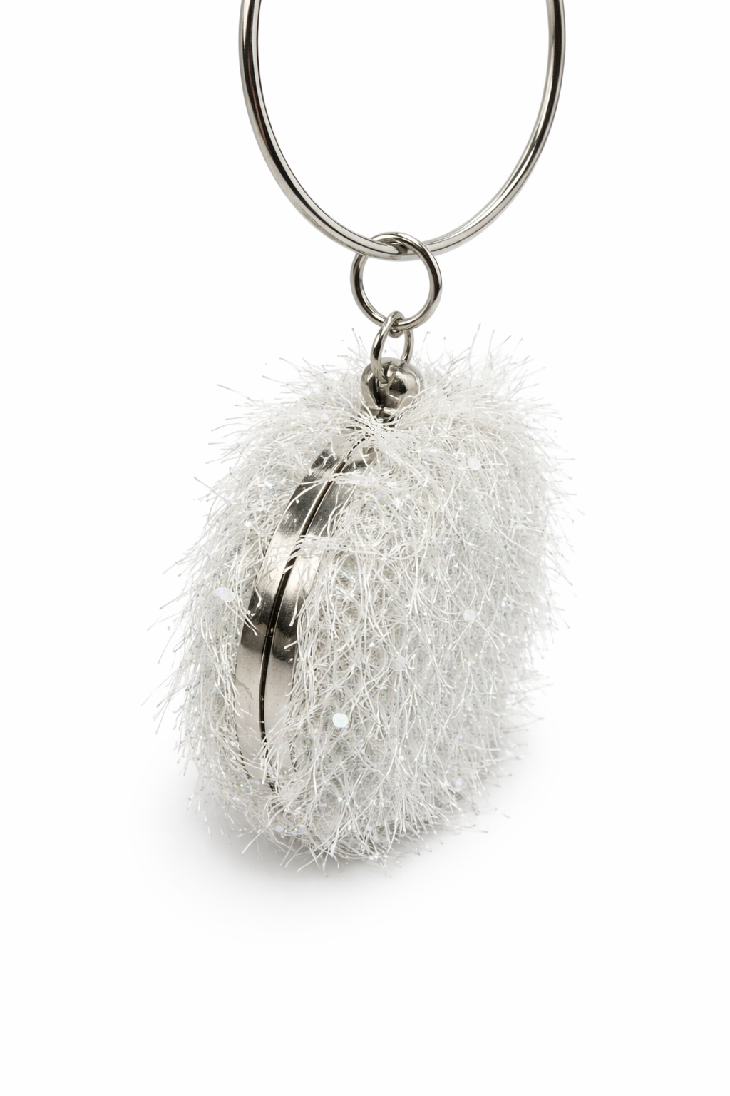 Michelle Moon - Round Feather-Effect Minaudière Bag