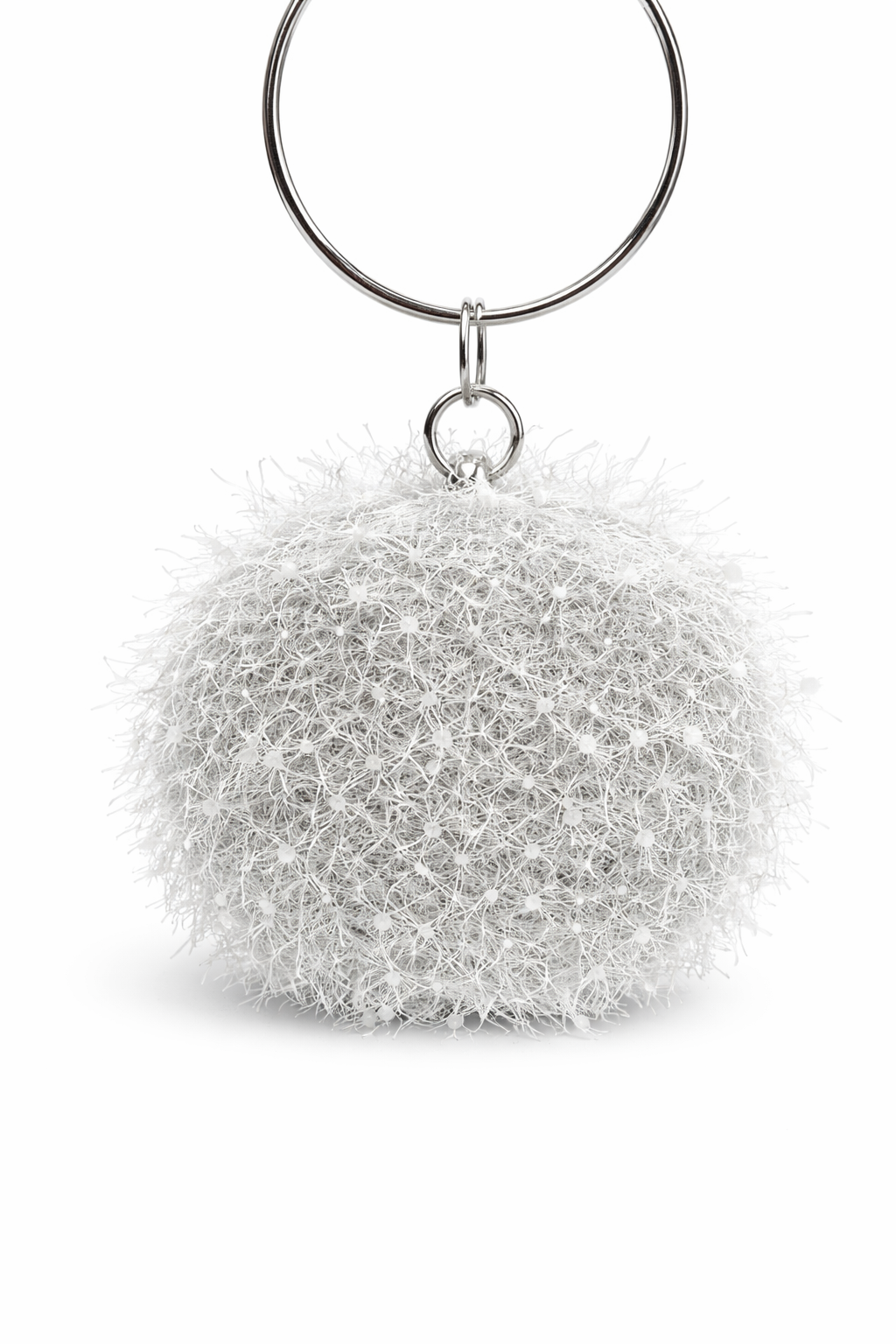 Michelle Moon - Round Feather-Effect Minaudière Bag