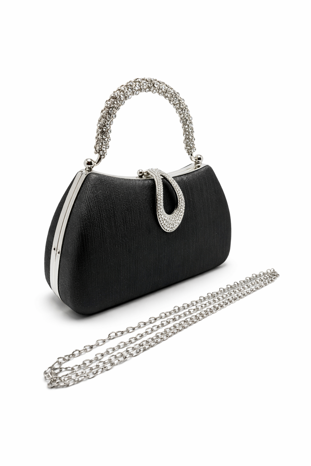 Jessica - Black rhinestone bag