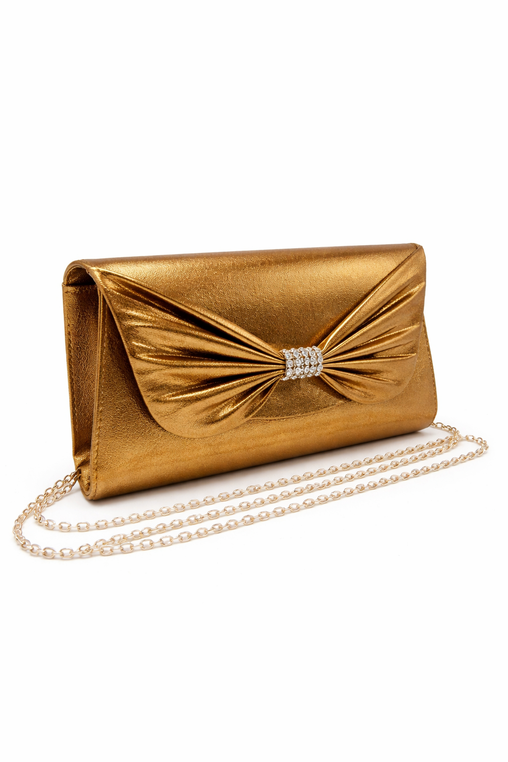Michelle Moon - Bow Clutch - Gold