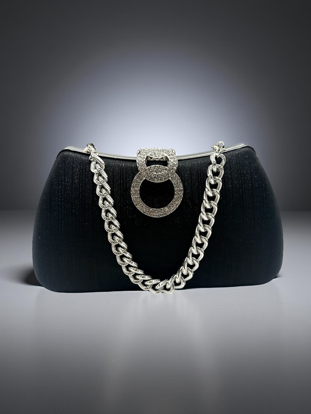 Jessica - Minaudière negro y plateado
