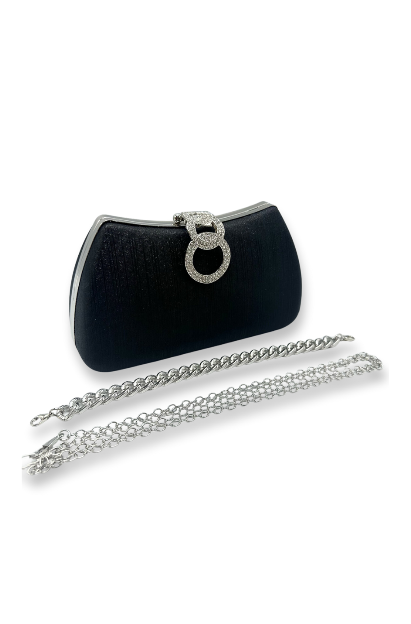 Jessica - Minaudière negro y plateado