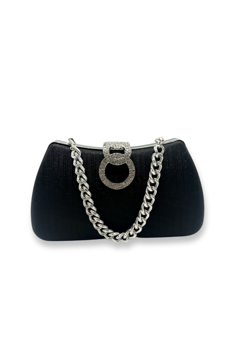 Jessica - Minaudière negro y plateado