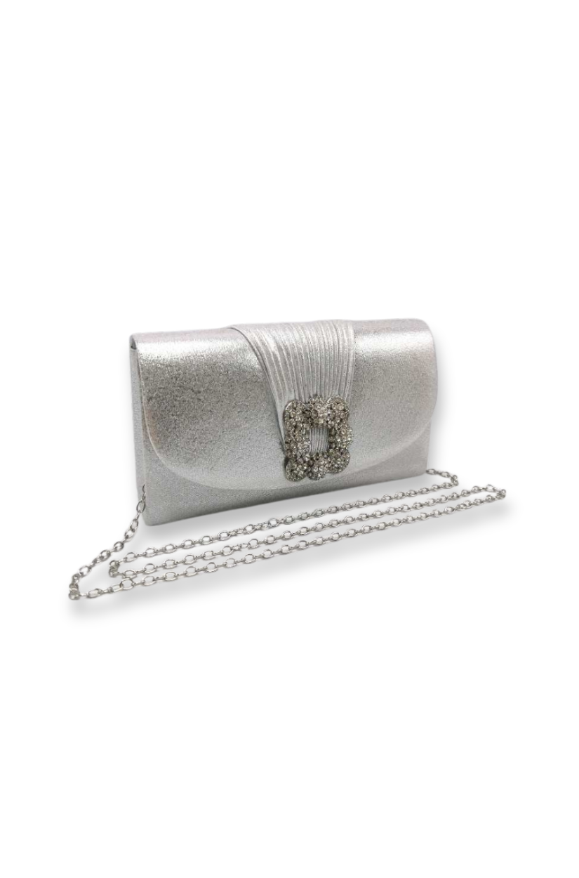 Michelle Moon - Clutch con solapa - Plateado