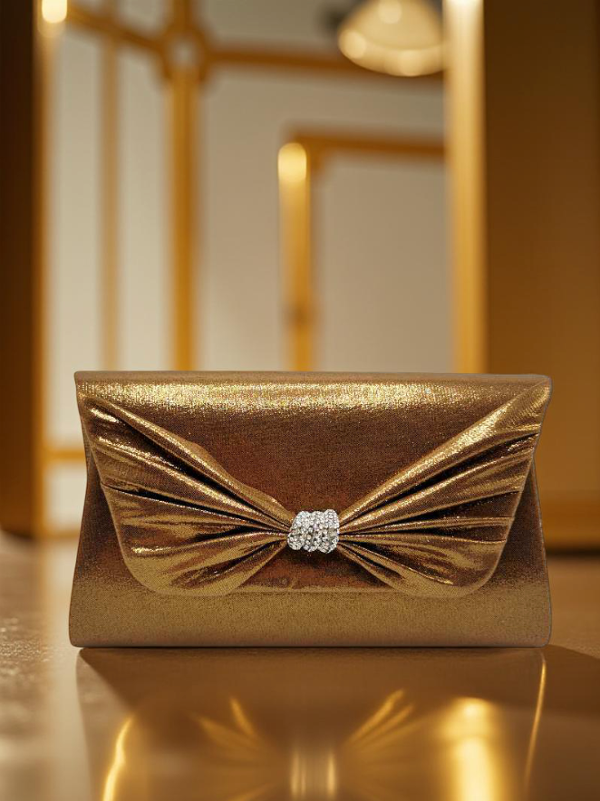 Michelle Moon - Clutch con lazo - Dorado