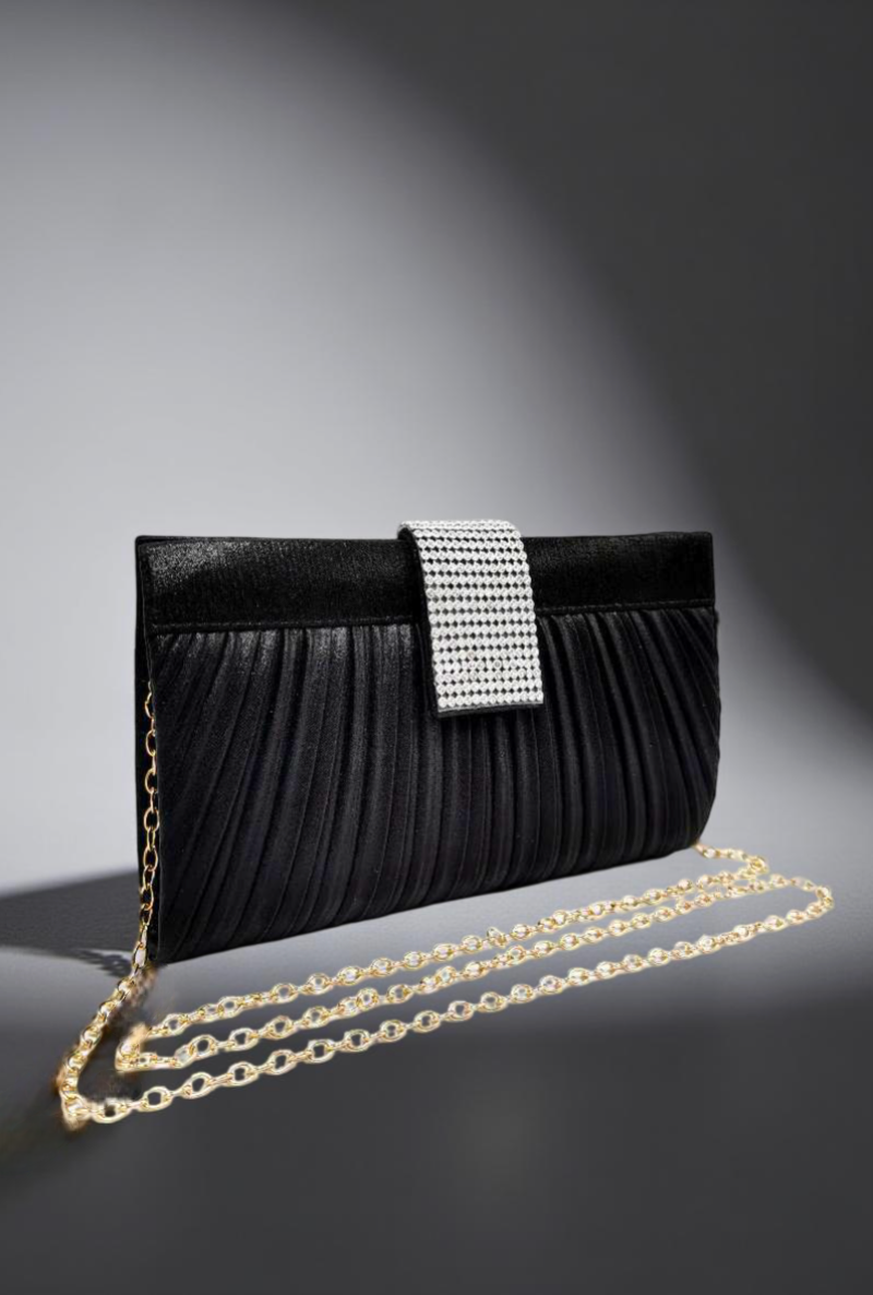 Jessica - Clutch negro y con pedrería