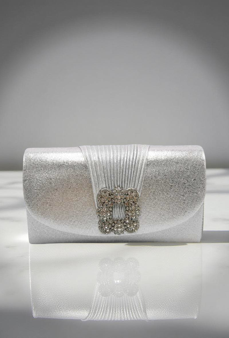 Michelle Moon - Clutch con solapa - Plateado
