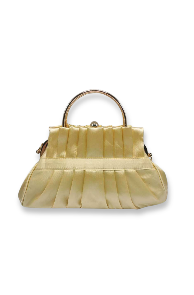 Jessica - Clutch de satén con pedrería - Dorado