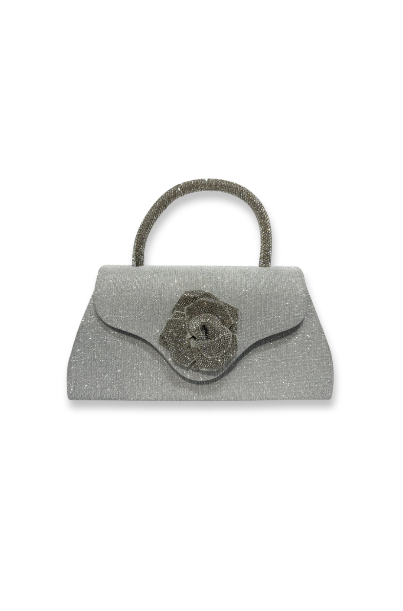 Michelle Moon - Bolso de noche con flores y diamantes de imitación
