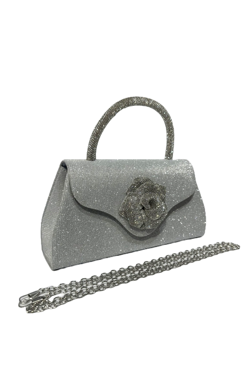 Michelle Moon - Bolso de noche con flores y diamantes de imitación